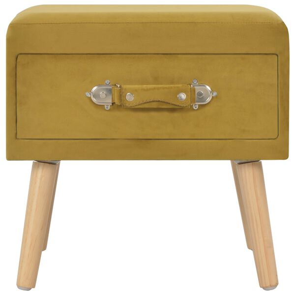 vidaXL Приліжкова тумбочка Гірчичний 40x35x40 см Оксамит