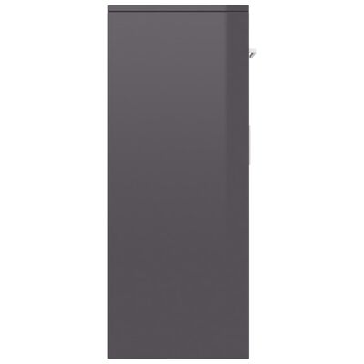 800710 vidaXL Sideboard High Gloss Grey 110x30x75 cm Chipboard