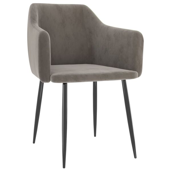 vidaXL Обідні стільці 2 шт Світло-сірий Оксамит