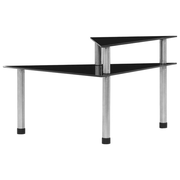 vidaXL Кухонна етажерка Чорний 49,5x35x26 см Загартоване скло