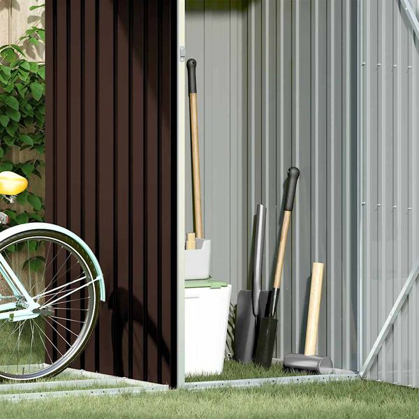 vidaXL Садовий Сарай Дровник Коричневий 245x98x159 см Оцинкована Сталь