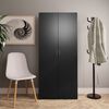 800289 vidaXL Shoe Cabinet Black 80x35,5x180 cm Chipboard
