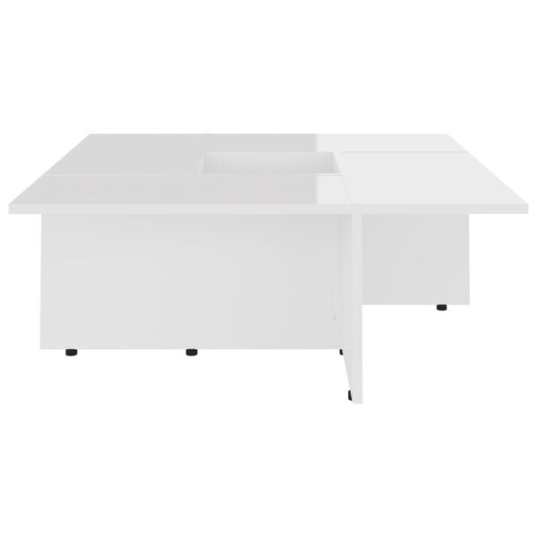 802909 vidaXL Coffee Table High Gloss White 79,5x79,5x30 cm Chipboard