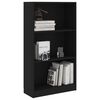 800865 vidaXL 3-Tier Book Cabinet Black 60x24x108 cm Chipboard