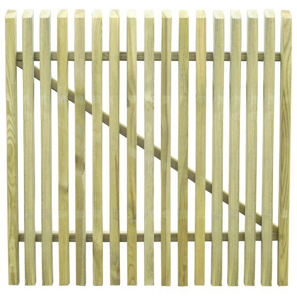 45140 vidaXL Picket Garden Gate Impregnated Pinewood 100x100 cm