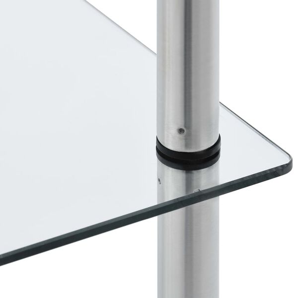 vidaXL 6-рівнева етажерка Прозора 40x40x160 см Загартоване скло