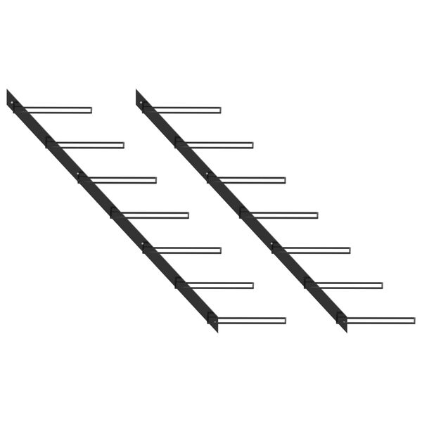 vidaXL Настінні винні стелажі на 14 Пляшок 2 шт Чорний Метал