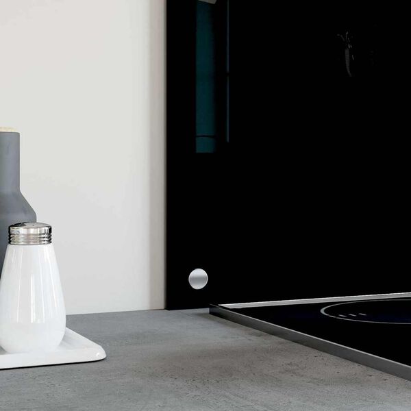 vidaXL Кухонний Фартух Чорний 100x60 см Загартоване Скло