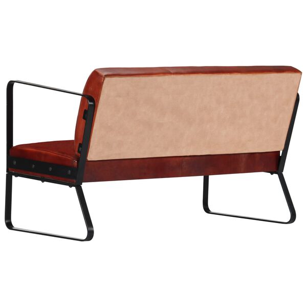 vidaXL Диван 2-місний Коричневий Натуральна шкіра