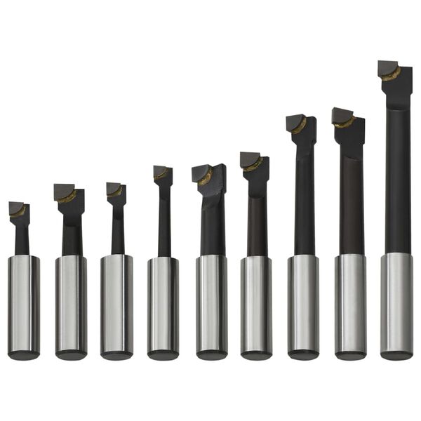 vidaXL Розточувальні Різці 9 шт 12 мм з Дерев’яною Підставкою