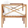 vidaXL Садова лавка з кремовими подушками Масив тикового дерева