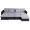 vidaXL 4-Місний висувний диван-ліжко Чорний Штучна шкіра
