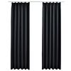 vidaXL Світлонепроникні Штори на Гачках 2 шт Чорний 140x225 см