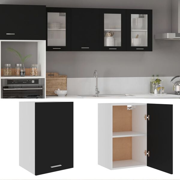 801253 vidaXL Hanging Cabinet Black 39,5x31x60 cm Chipboard