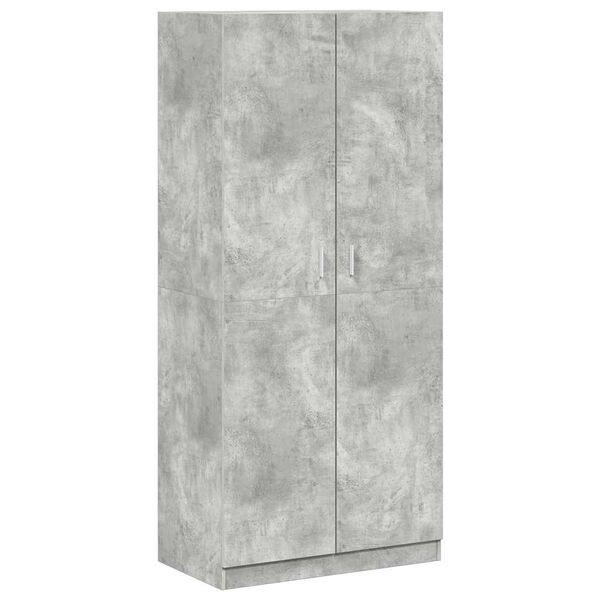 800634 vidaXL Wardrobe Concrete Grey 90x52x200 cm Chipboard
