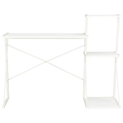 20287 vidaXL Desk with Shelf White 116x50x93 cm
