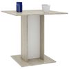 800257 vidaXL Dining Table White and Sonoma Oak 80x80x75 cm Chipboard