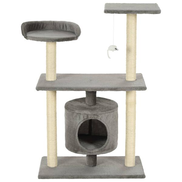 170512 vidaXL Cat Tree with Sisal Scratching Posts 95 cm Grey