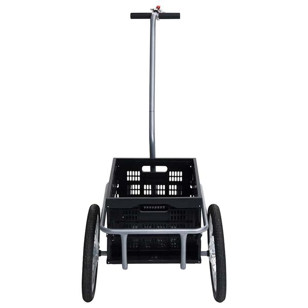 vidaXL Велопричіп Вантажний зі Складним Контейнером на 50 л 150 кг Чорний