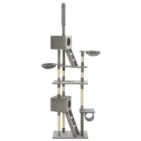 170522 vidaXL Cat Tree with Sisal Scratching Posts 230-260 cm Grey