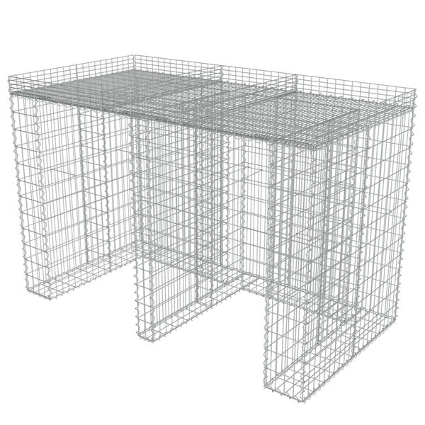 vidaXL Стіна з Габіонів для Смітників 190x100x130 см Оцинкована Сталь