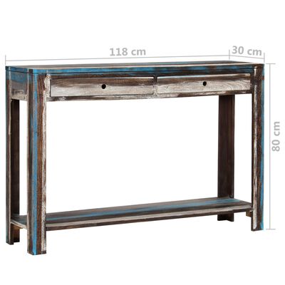 vidaXL Консольний стіл Вінтажний 118x30x80 см Масив дерева