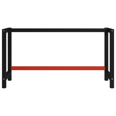 vidaXL Каркас робочого стола Чорний і червоний 150x57x79 см Метал