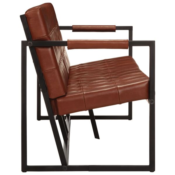 vidaXL Диван 3-місний Коричневий Натуральна козяча шкіра