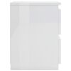 800525 vidaXL Bedside Cabinet High Gloss White 30x30x40 cm Chipboard