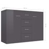 800692 vidaXL Sideboard High Gloss Grey 88x30x65 cm Chipboard