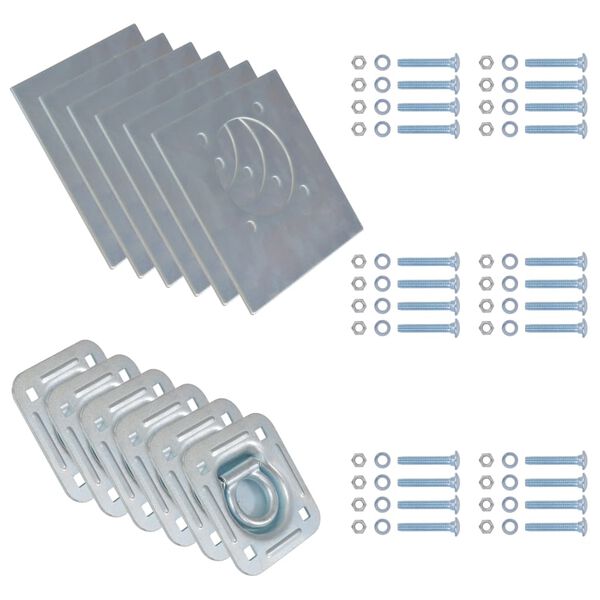 vidaXL Кріпильні Петлі для Причепа 6 шт 2000 кг Оцинкована Сталь