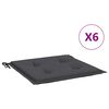 vidaXL Подушки для садових стільців 6 шт Антрацит 40х40х3 см Тканина