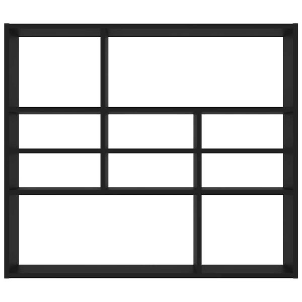 802940 vidaXL Wall Shelf Black 90x16x78 cm Chipboard