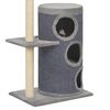170668 vidaXL Cat Tree with Sisal Scratching Posts Grey 148 cm