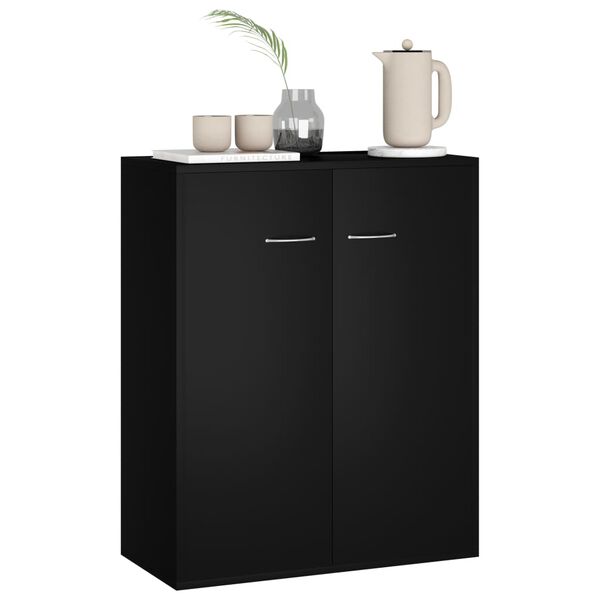 800730 vidaXL Sideboard Black 60x30x75 cm Chipboard