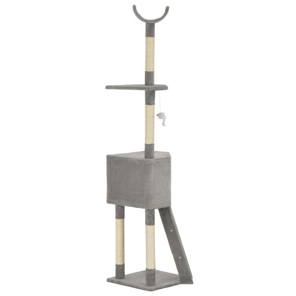 170711 vidaXL Cat Tree with Sisal Scratching Post Grey 180 cm