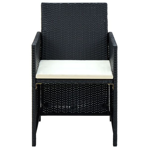 vidaXL Комплект Садових Меблів 4 Од. з Подушками Чорний Поліротанг