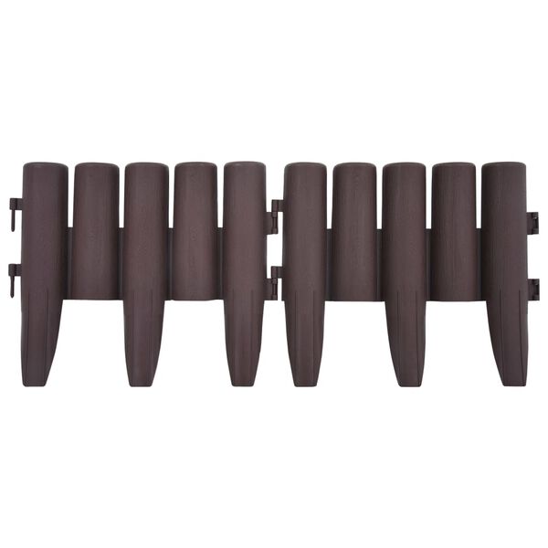vidaXL Газонні Бордюри 36 шт Коричневий 10 м ПП