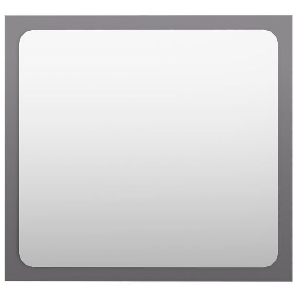 804605 vidaXL Bathroom Mirror High Gloss Grey 40x1,5x37 cm Chipboard