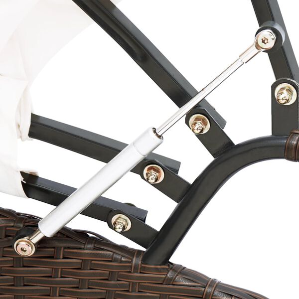 vidaXL Вуличне Ліжко з Навісом Коричневий Поліротанг