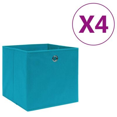 vidaXL Коробки для Зберігання 4 шт Світло-Блакитний 28x28x28 см Неткане Полотно