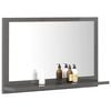 804570 vidaXL Bathroom Mirror High Gloss Grey 60x10,5x37 cm Chipboard