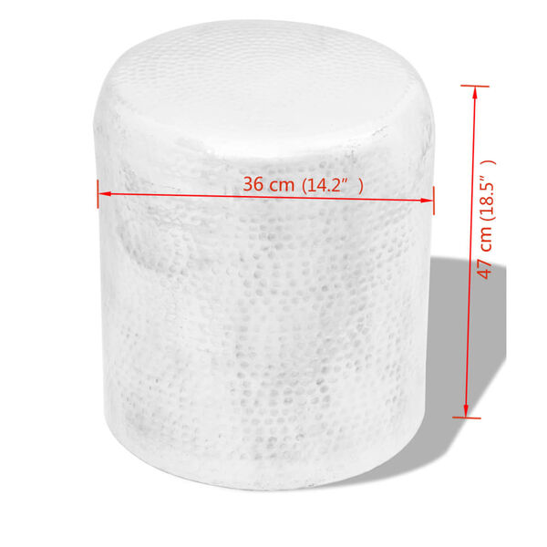 vidaXL Табурет/Приставний столик Сріблястий Карбований Алюміній