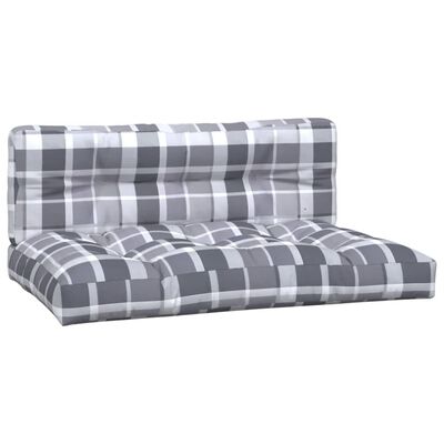vidaXL Подушки для дивана з піддонів 2 шт Картатий сірий