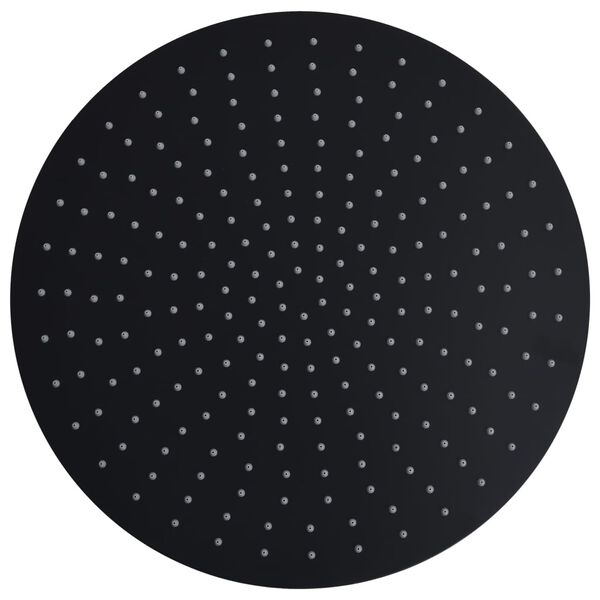 vidaXL Лійка для верхнього душу Кругла 40 см Чорний Нержавійка