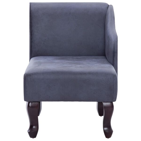 vidaXL Крісло-Шезлонг Сірий Штучна Замша