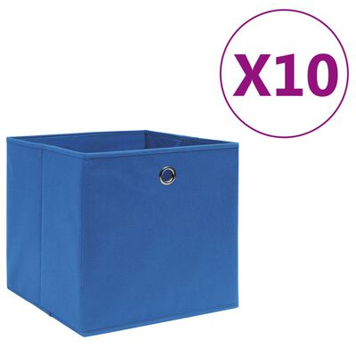vidaXL Коробки для Зберігання 10 шт Синій 28x28x28 см Неткане Полотно