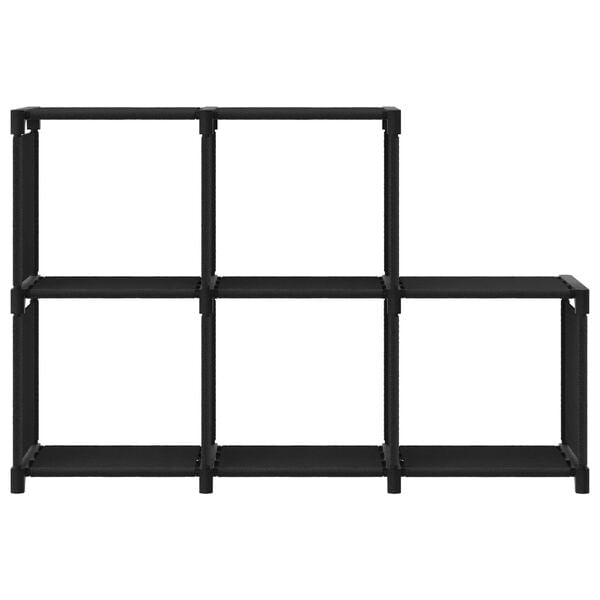 322602 vidaXL 5-Cube Display Shelf Black 103x30x72,5 cm Fabric