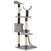 170688 vidaXL Cat Tree with Sisal Scratching Posts Grey 145 cm