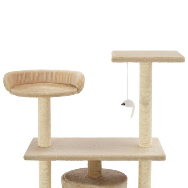 170514 vidaXL Cat Tree with Sisal Scratching Posts 95 cm Beige